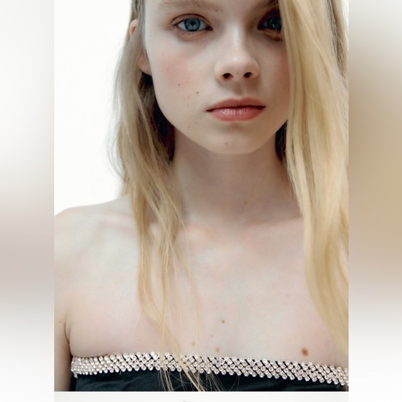 ZARA SHINY SATIN EFFECT TOP - Picture 4 of 9